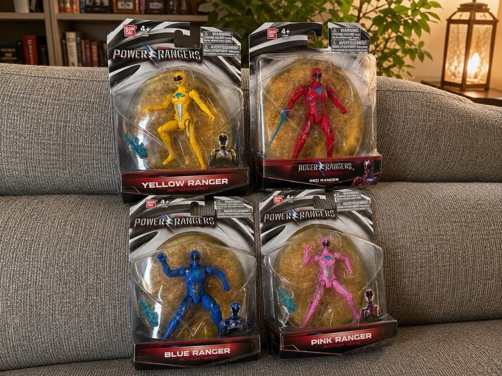 Power Rangers Action Hero Figure Lot of 4 Red Blue Pink Yellow Bandai NIP